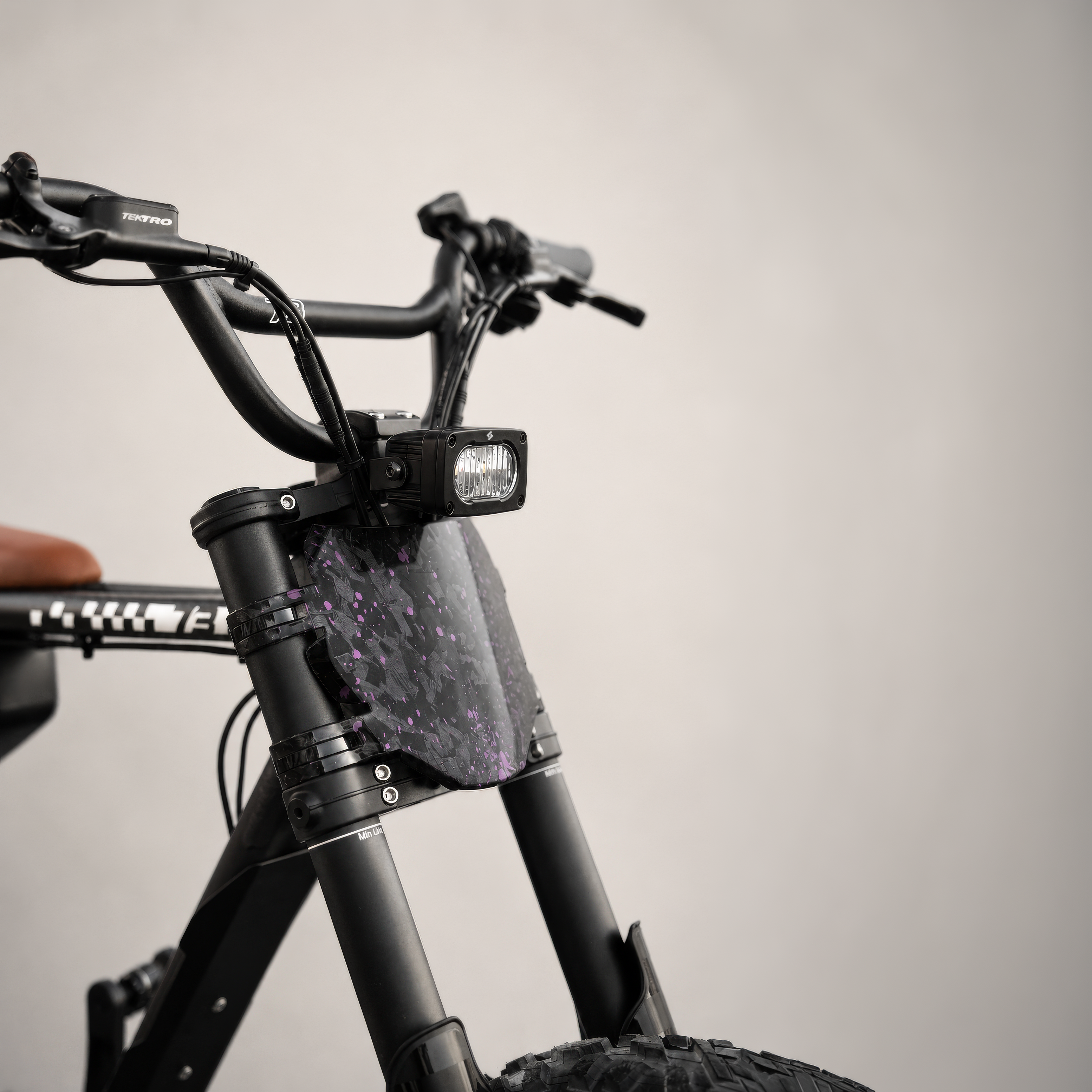 Close-up of a the Baja style headlight for super73